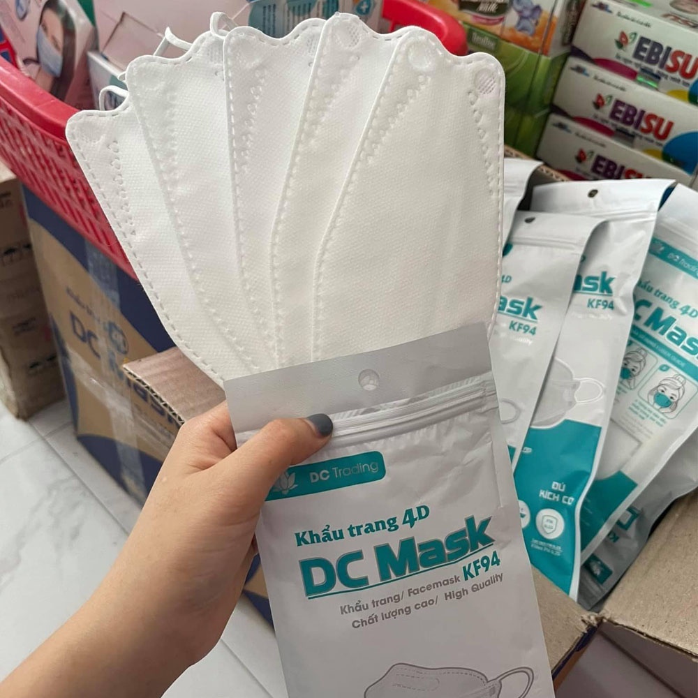 Thùng Khẩu trang 4D KF94 DC MASK loại 4 lớp kháng khuẩn lọc bụi mịn tiêu chuẩn Hàn Quốc