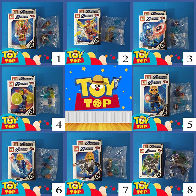 [Một hộp] ghép Lắp Ráp Xếp Hình Minifigures Marvel Super Hero Phiên Bản Trong Suốt MG111