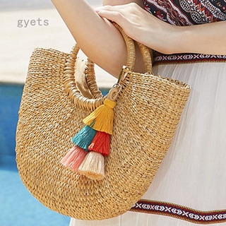 Móc Khóa Tua Rua Nhiều Màu Phong Cách Boho