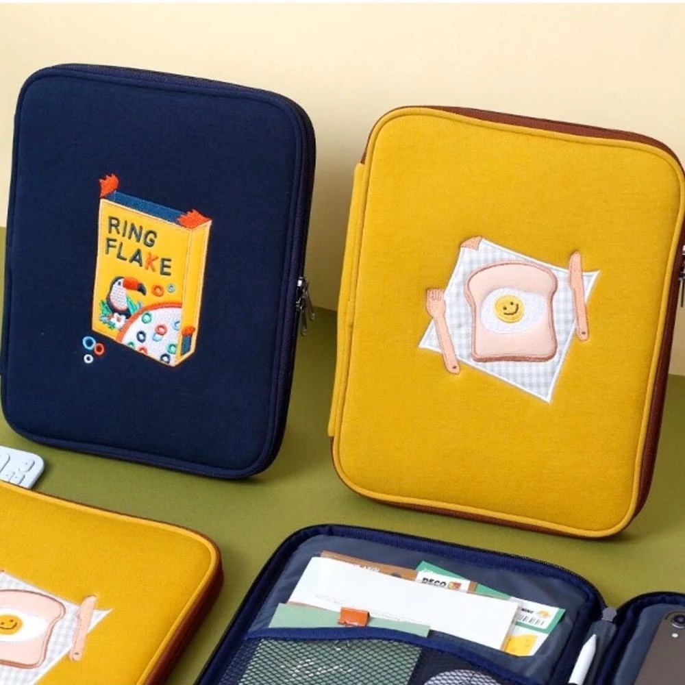 Túi Đựng Máy Tính Bảng 9.7/10.9/11/13 inch In Họa Tiết Gỗ Kiểu Hàn Quốc Dễ Thương