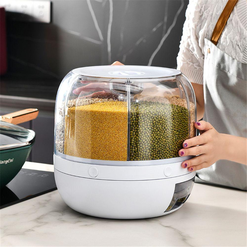 MELODG Hộp Đựng Gạo 6 Ngăn Sức Chứa Lớn Đa Năng