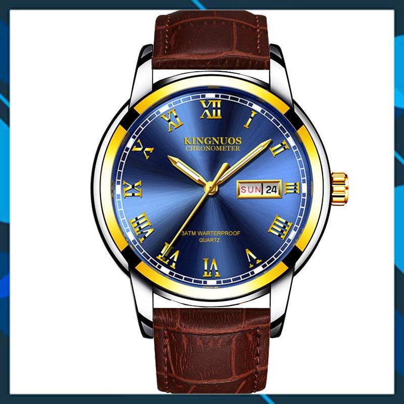 [HÀNG CHUẨN AUTH]Đồng Hồ Nam KINGNOUS K-1758 Dây Da Cao Cấp,Chống Nước,Chống Xước,Có Dạ Quang,Bảo Hành 12 tháng