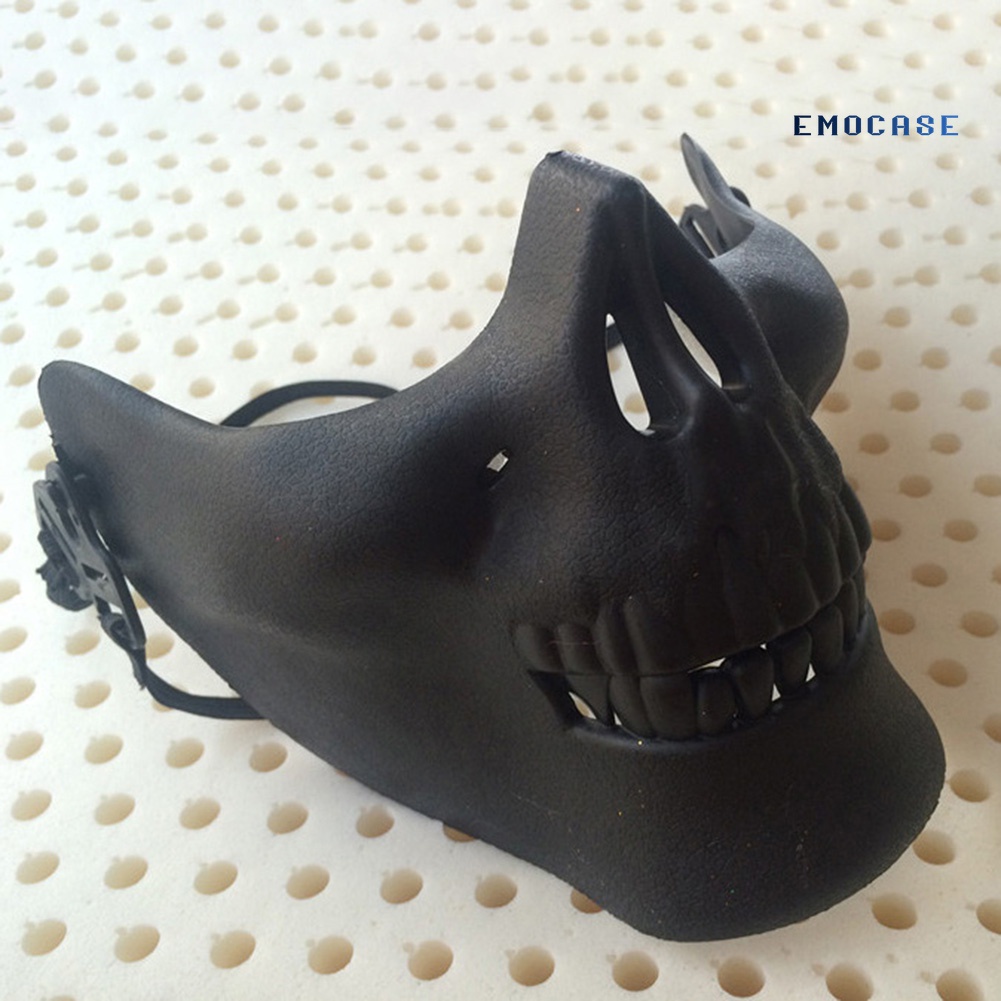 Mặt Nạ Nửa Mặt Hóa Trang Halloween Hình Đầu Lâu Kinh Dị