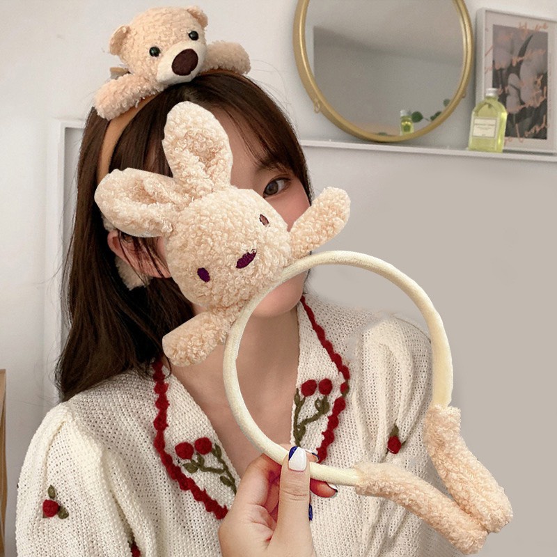 CC61 Cài tóc băng đô bờm tóc nữ GẤU - THỎ dang tay