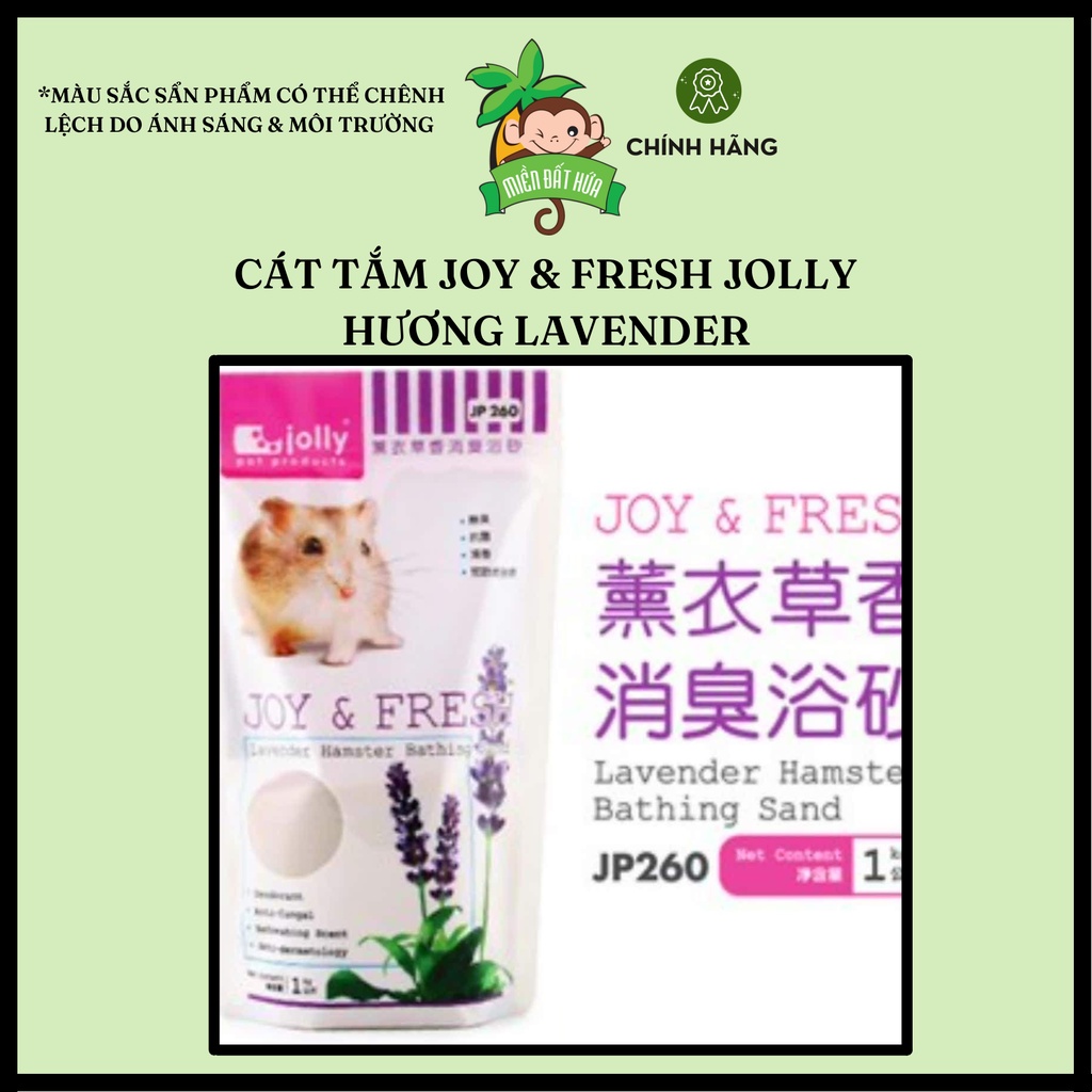 Vệ sinh hamster - Cát tắm Joy & Fresh 6 mùi hương lavender, hoa hồng, táo, chanh, bạc hà, dâu chính hãng Jolly