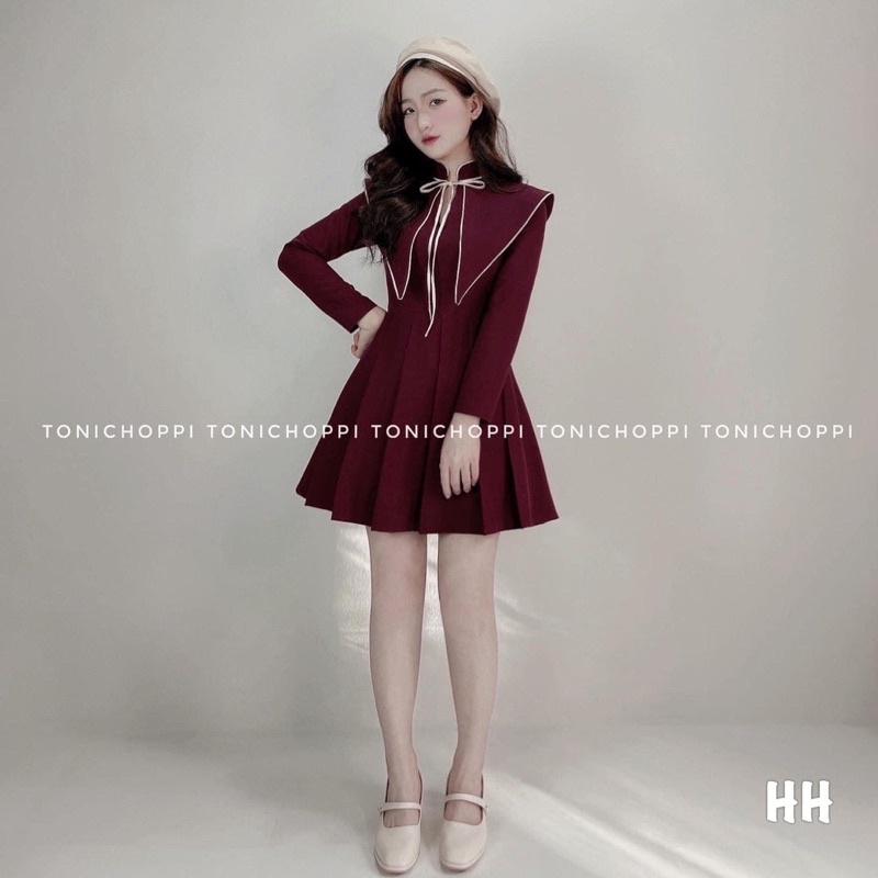 Váy nhung liền thân