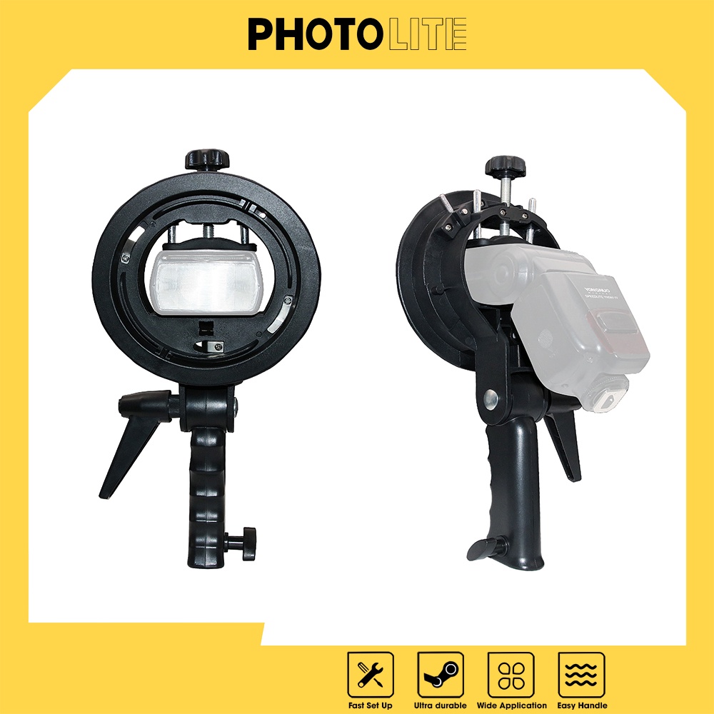 Ngàm chuyển flash S Shape Photolite PA073 dùng gắn phụ kiện studio softbox ô tản sáng ngàm bowen