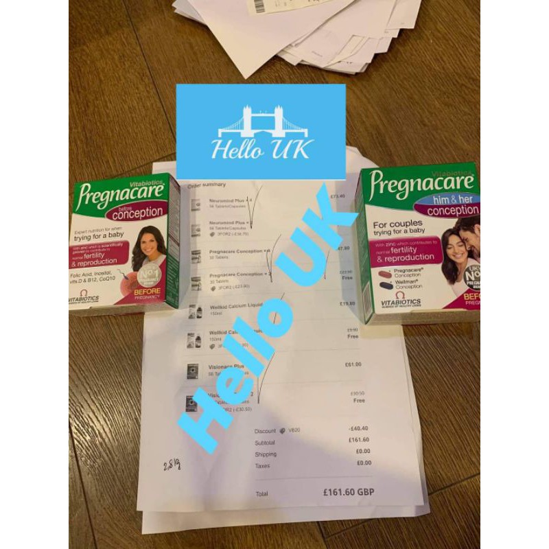 [Có Bill] Vitamin Pregnacare Him and Her Conception tăng khả năng thụ thai cho 2 vợ chồng