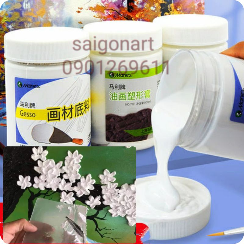 Gesso, Hồ Toan Bảo Vệ Nền Và Bột Đắp Nổi 3D Trang Phù Điêu Maries