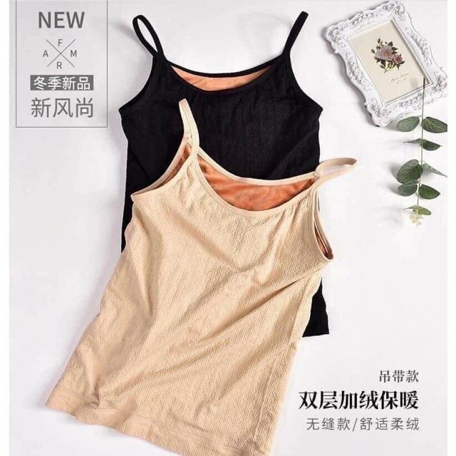 Áo 2 dây nữ LYMIA giữ nhiệt lót lông ấm áp cho chị em