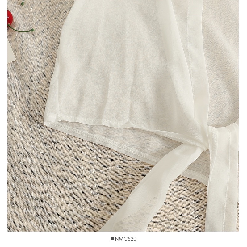 Áo Sơ Mi Nữ Chất Đũi Voan Buộc Vạt Khoác Ngoài