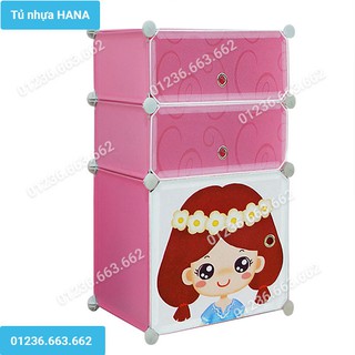 Táp đầu giường 2 ngăn kéo cho bé hồng công chúa