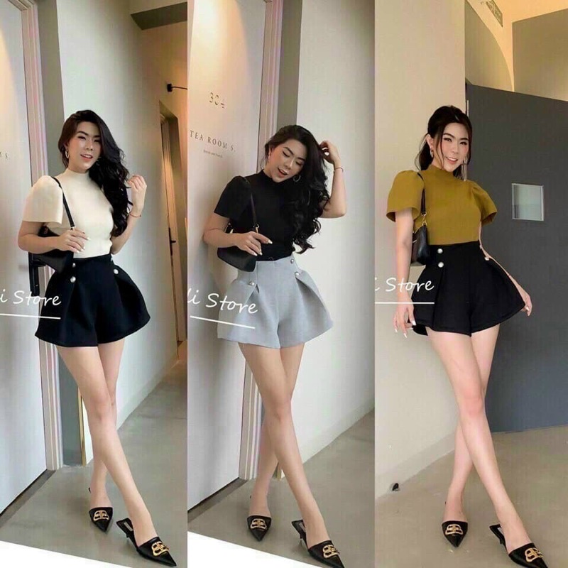 ÁO GÂN CỔ CAO TAY PHỒNG PHONG CÁCH