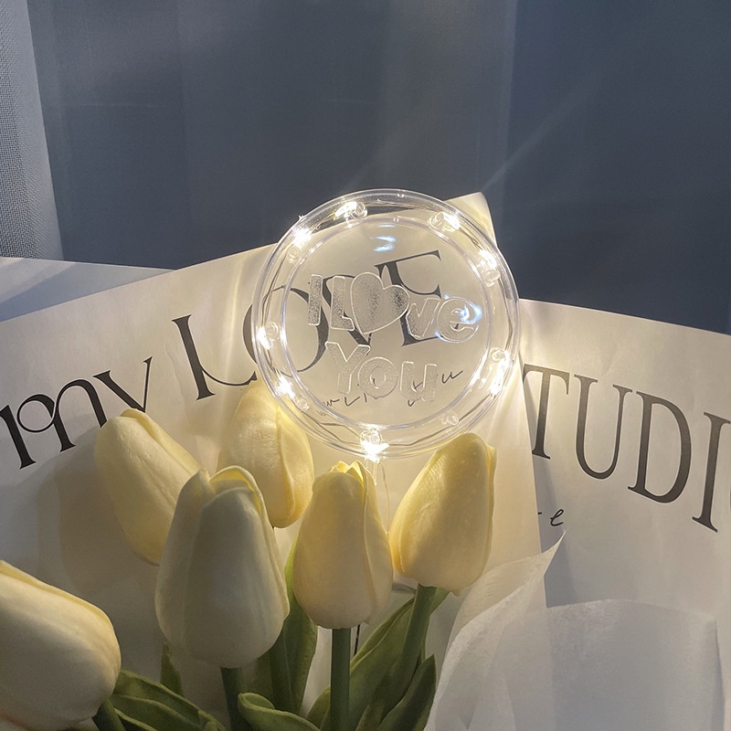 Đèn LED Neon hình tròn I Love You ánh sáng ban đêm trang trí bánh kem sinh nhật