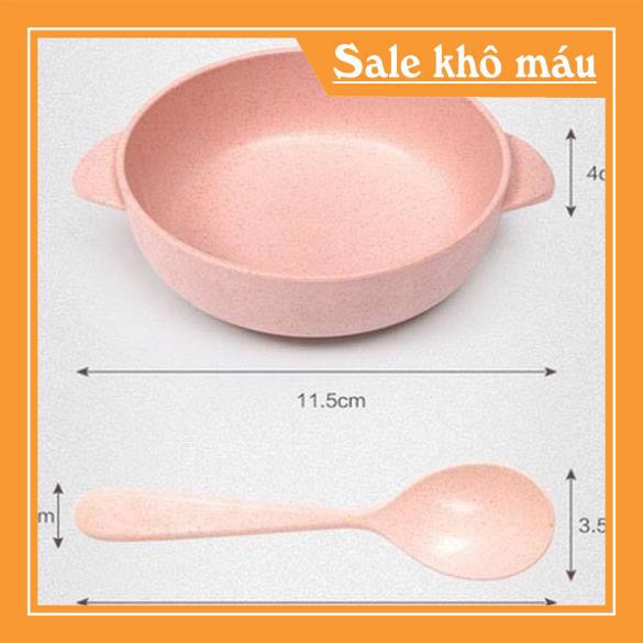 [freeShip-Khô Máu] BỘ BÁT THÌA LÚA MẠCH CHO BÉ TẬP ĂN DẶM (Kho Tiện Ích Family Mart)