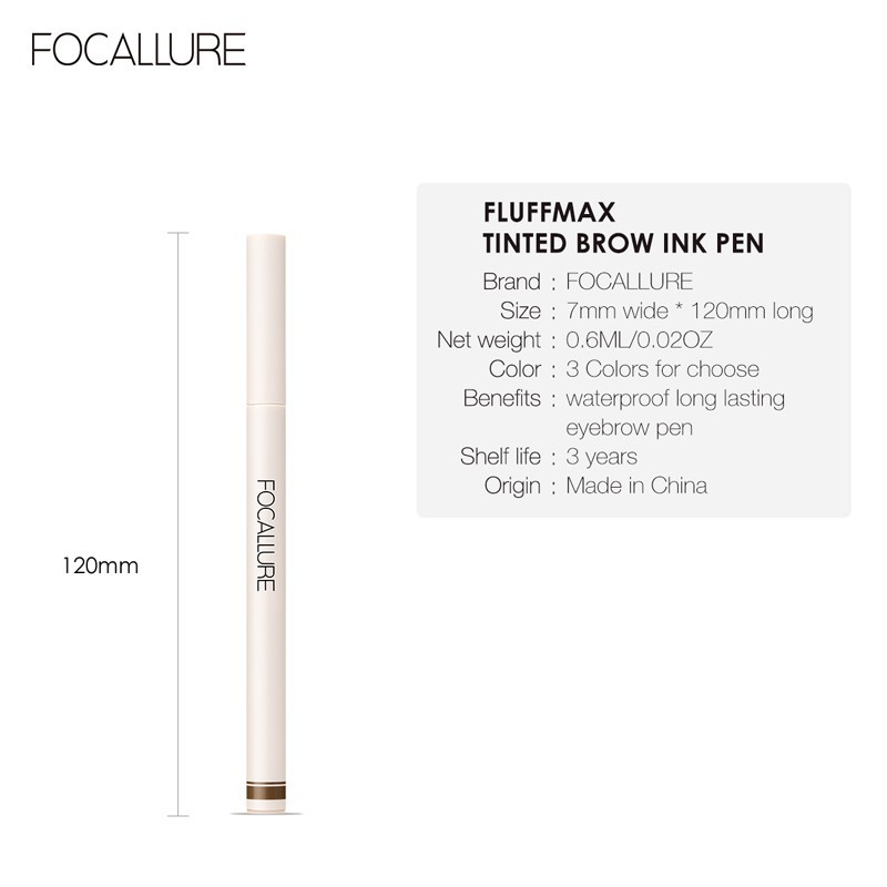 Bút Kẻ Mày FOCALLURE Đầu 4 Nhánh Phẩy Sợi Bền Màu Kháng Nước 10g