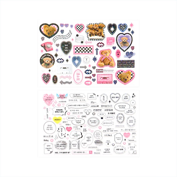 DAISO Bộ 2/4 miếng dán trang trí dễ thương phong cách Hàn Quốc