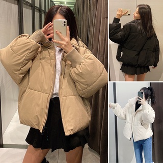 (5 MÀU) ÁO KHOÁC PHAO NỮ ZARA XUẤT DƯ TUỒN CAO CỔ CHẦN BÔNG DÁNG RỘNG MÀU BE/ĐEN/TRẮNG - 4341/202