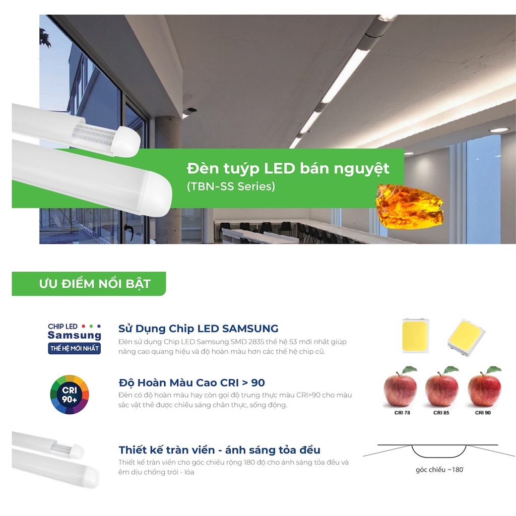 ĐÈN TUÝP LED BÁN NGUYỆT 54W  ( AMBER KINGLED