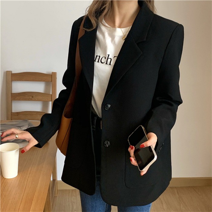 (k15) áo khoác blazer vest hai màu đen và mơ (kèm ảnh khách ) | BigBuy360 - bigbuy360.vn