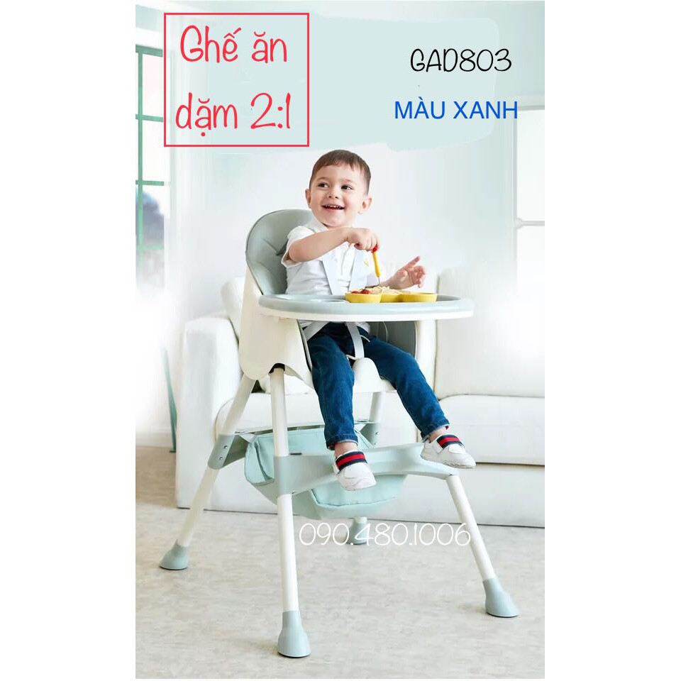 (XẢ KHO) GHẾ ĂN DẶM CAO CẤP 2 IN 1 SIÊU CUTE CHO BÉ YÊU (GAD803)