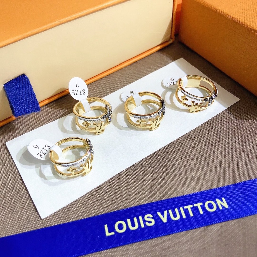 Nhẫn Louis Vuitton Phong Cách Hàn Quốc Đơn Giản Mạ Vàng / Bạc 925 Dành Cho Nữ