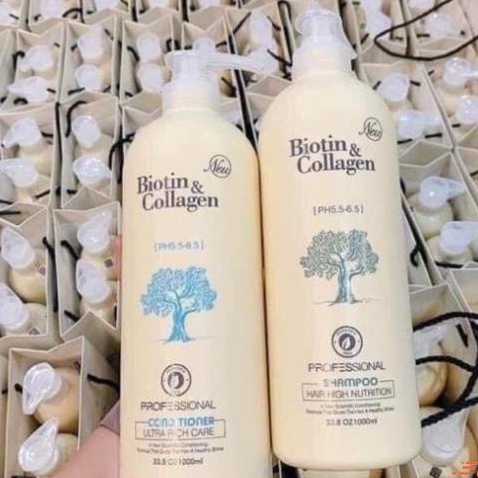 Cặp 2 Dầu gội xả phục hồi và kích thích mọc tóc Biotin & Collagen - Dầu Gội Biotin & Collagen