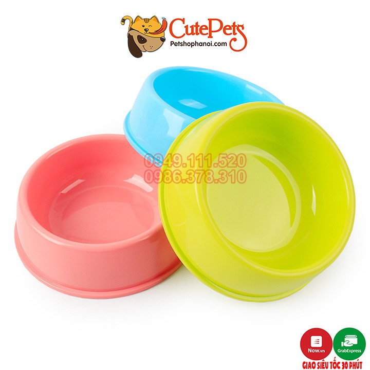 Bát ăn chó mèo, Bát nhựa hình tròn nhiều màu cho thú cưng - CutePets Phụ kiện thú cưng Pet shop Hà Nội