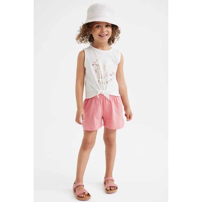 Set quần áo bé gái lớn hoa unicorn HM H&M_hàng chính hãng authentic