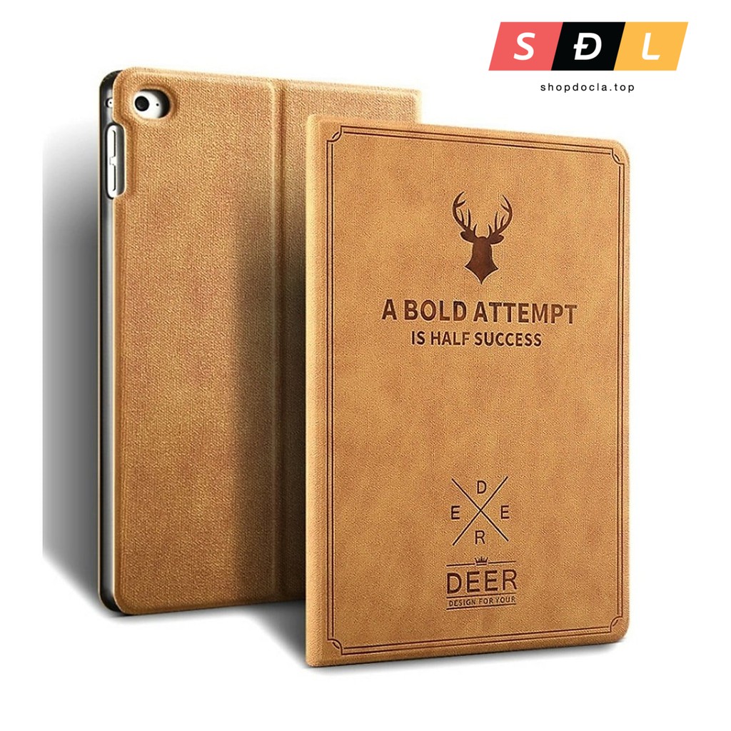 Bao da dập nổi logo đầu hươu iPad Air 1/Air 2/ iPad 9.7 2017/iPad 9.7 2018 | BigBuy360 - bigbuy360.vn