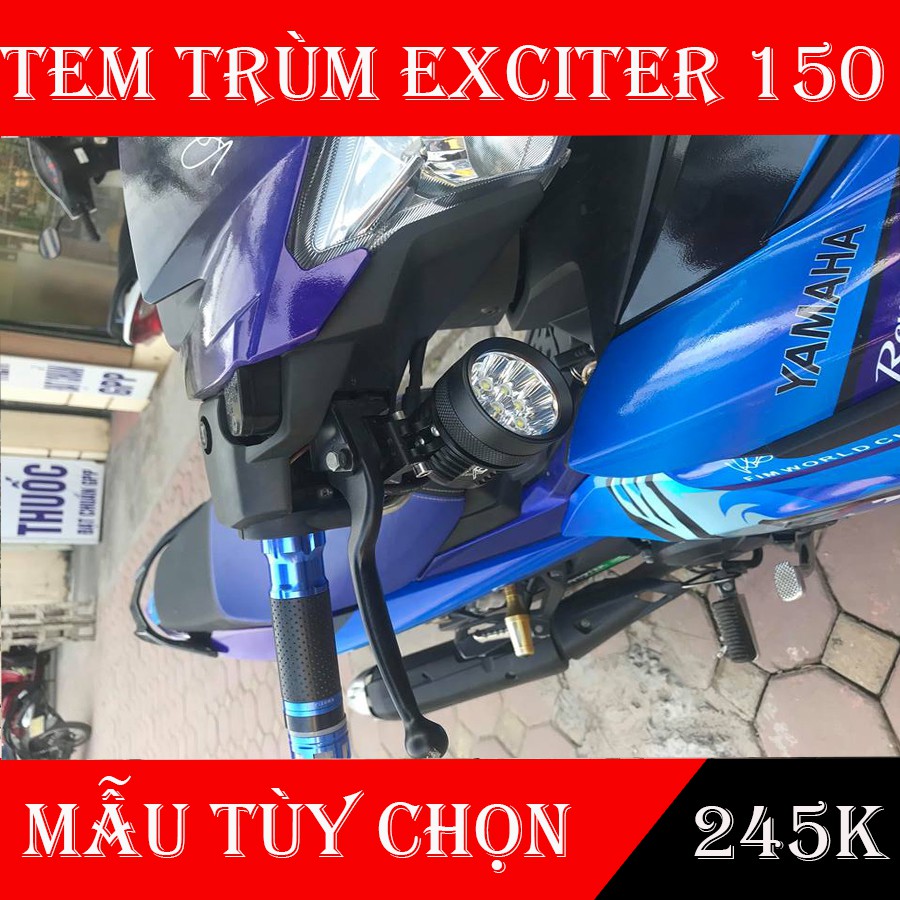 Tem Trùm Exciter 150 Cá Mập Xanh Tím