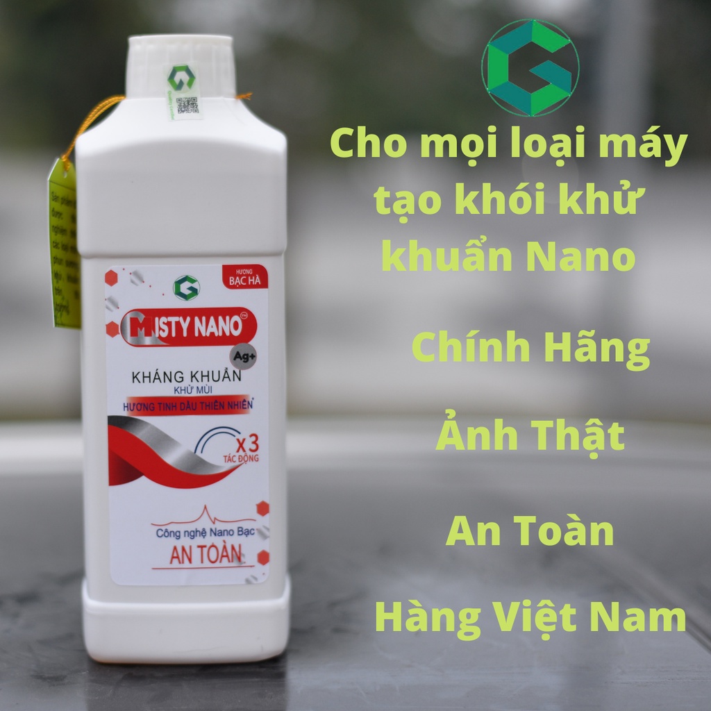 Dung dịch Nano bạc, tạo khói, khử mùi, hàng chính hãng Misty Nano, chất lượng, an toàn, đánh bay covid, ẩm mốc