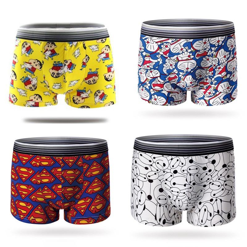 COMBO 4 quần sịp quần lót nam hoạt hình cute dễ thương siêu nhân, doremon,....