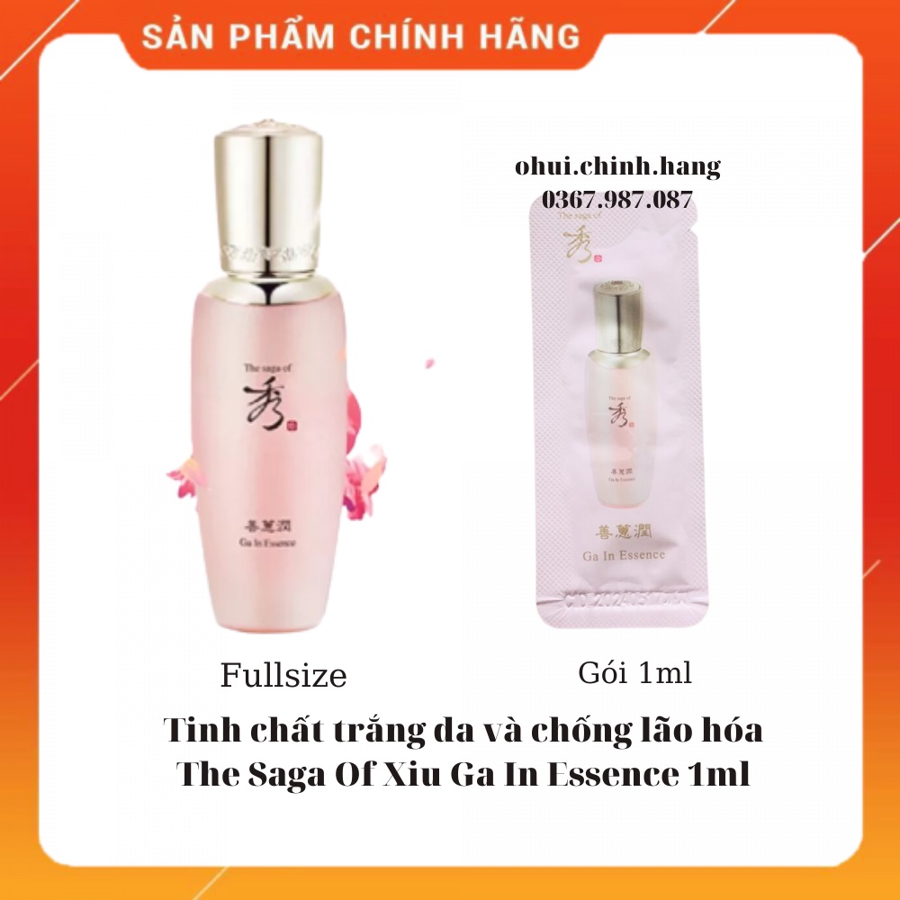 Gói tinh chất dưỡng trắng hồng da ,chống lão hóa da Ga In Essence Saga 1ml_DATE MỚI_𝐄𝐁𝐈𝐒𝐔 𝐂𝐎𝐒𝐌𝐄𝐓𝐈𝐂𝐒