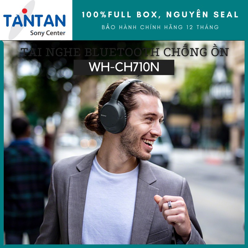 Tai nghe On-ear BLUETOOTH CHỐNG ỒN Sony WH-CH710N | Noise Cancelling - Bluetooth 5.0 - NFC - Pin:35h - Cắm dây - Micro