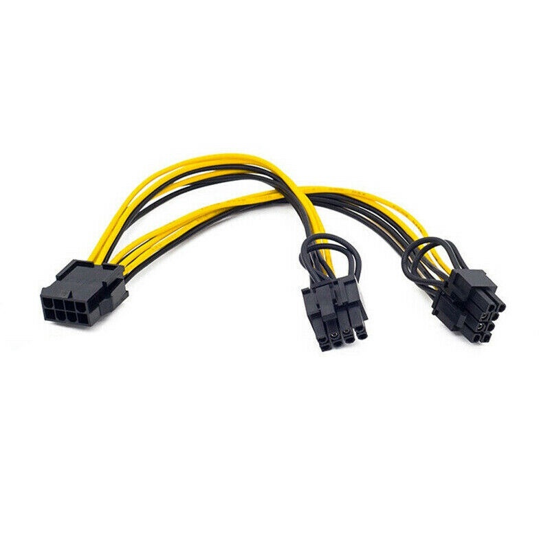 Set 5 Dây Cáp Nguồn Eps Cpu 12v 8 Pin Sang 8 (6 + 2) Cho Card Mining 20cm