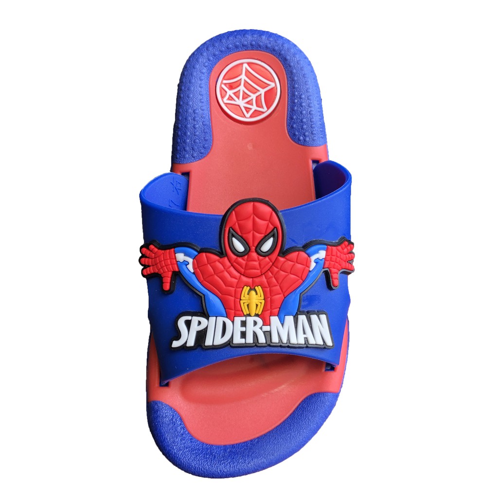 Dép lê trẻ em bé trai siêu nhân người nhện spider man cao su mềm