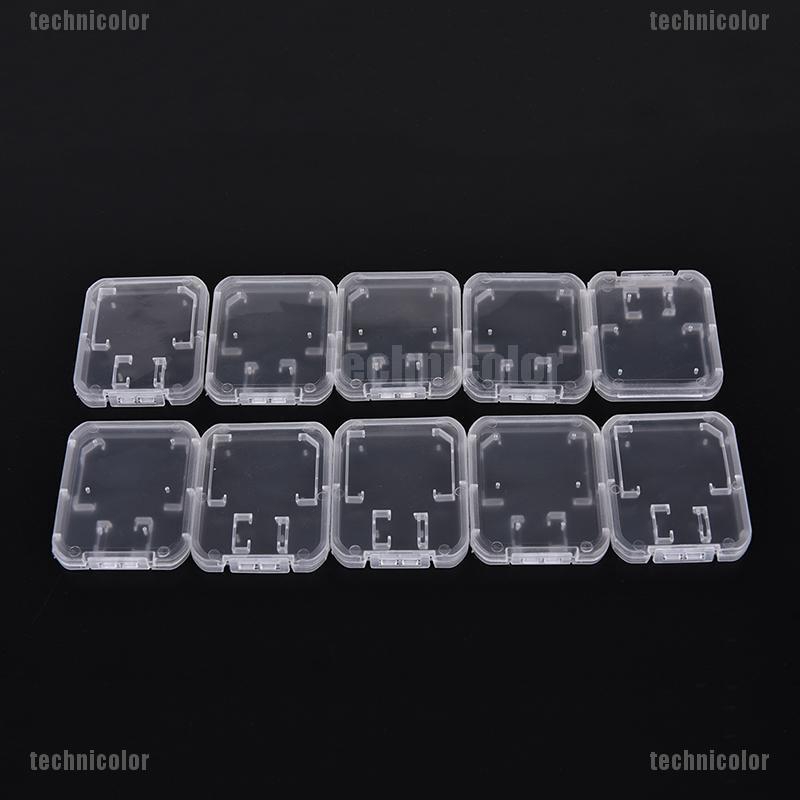 Set 10 Hộp Nhựa Trong Suốt Đựng Thẻ Nhớ SD SDHC SDXC