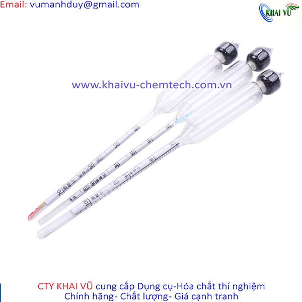 Dụng Cụ Đo Nồng Độ Cồn - Tửu Kế Đo Nồng Độ Rượu - Cồn Kế 0-100 độ, 0-50 độ, 50-100 độ