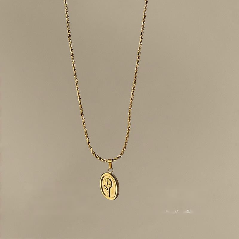 Vòng cổ Mặt Hình Hoa Hướng Dương Phong Cách Hàn Quốc Cổ Điển Sang Trọng