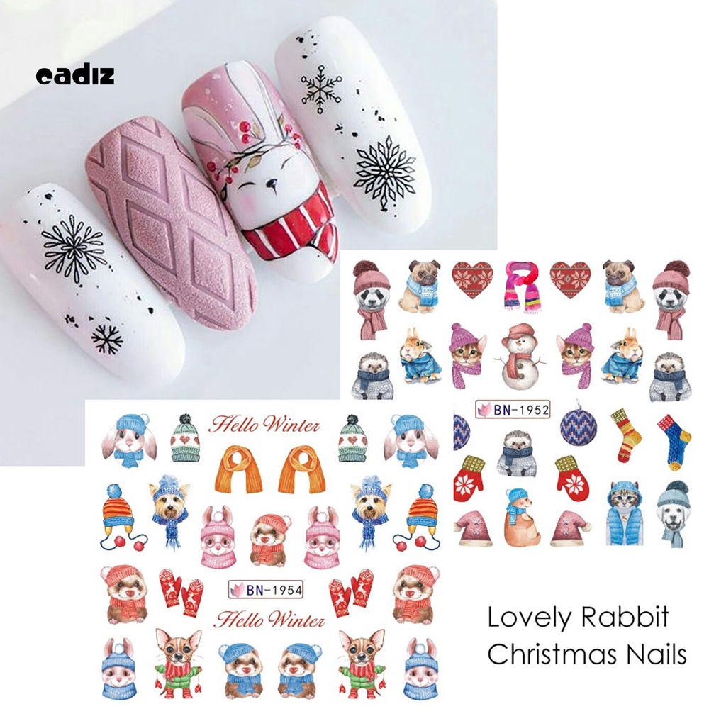 [Hàng mới về] Miếng dán trang trí móng tay nhiều màu sắc chủ đề giáng sinh