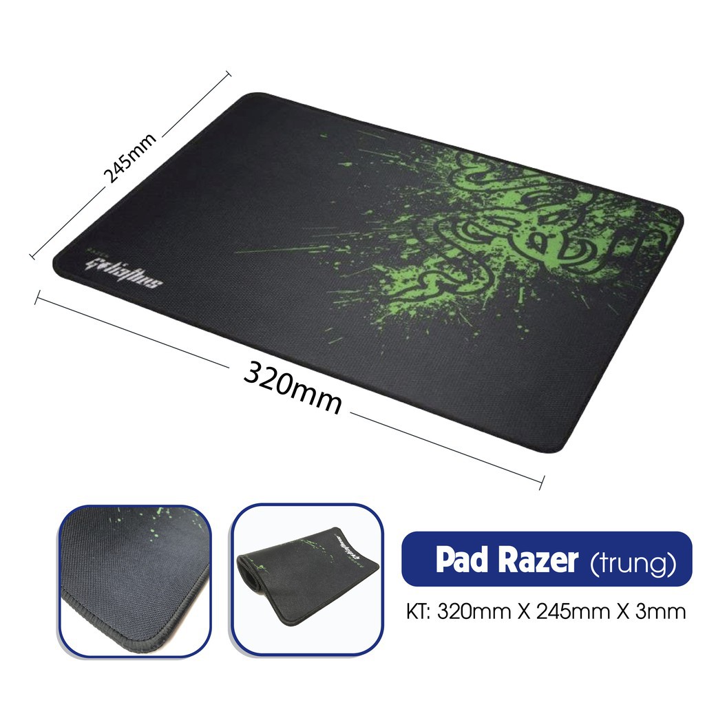 Mousepad game hình Razer Game (25 x 32 x 0.4cm)