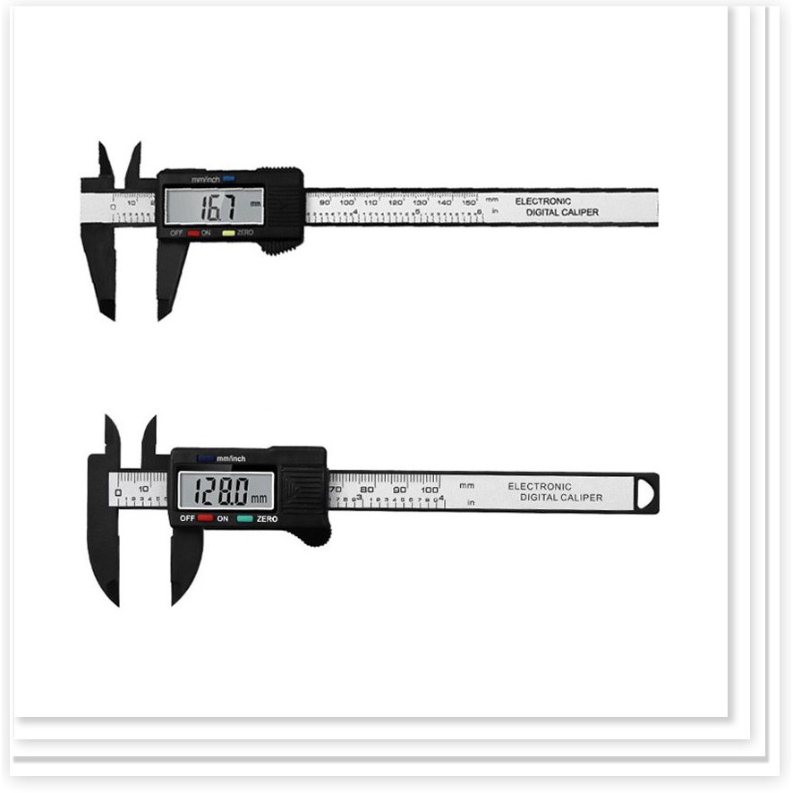 Thước cặp kỹ thuật số điện tử 150mm Thước cặp sợi carbon Quay số Vernier Thước cặp Thước đo Micrometer Công cụ đo lường