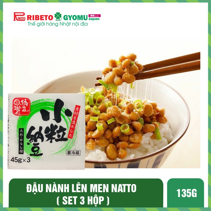 ( Chỉ giao HỎA TỐC HN) Set 3 hộp Đậu nành lên men natto 135g - Hàng nội địa Nhật Bản