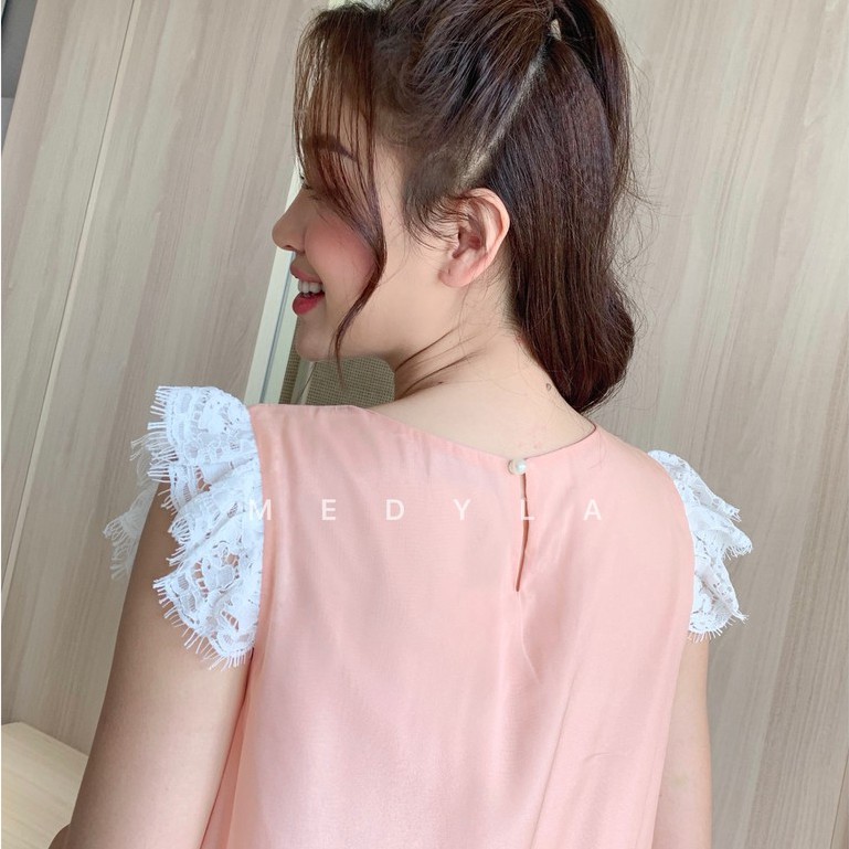 MEDYLA - Váy bầu mùa hè xinh thiết kế 2 lớp tơ lót lụa cho bầu đi chơi du lịch dự tiệc - VS757