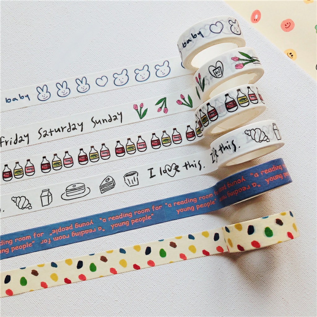 Washi Tape Băng Dính Giấy Style Hàn Quốc Aesthetic Decor Xinh Đẹp