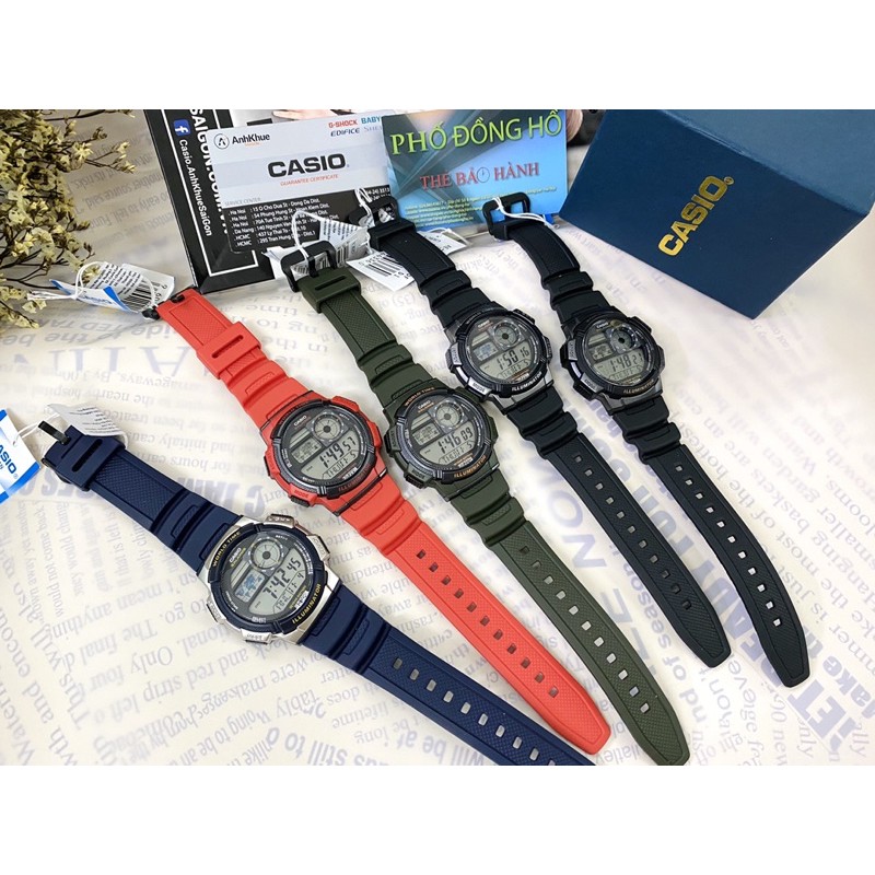 Đồng hồ nam dây nhựa Casio chính hãng Anh Khuê AE-1000W-2AVDF