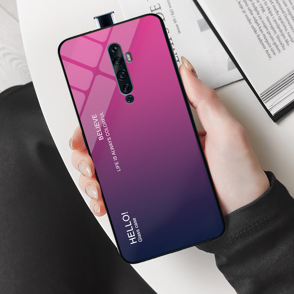 Ốp điện thoại Oppo Reno 2F - Gradient edition, chất liệu kính cường lực