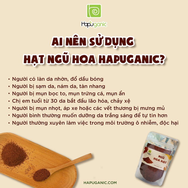 Ngũ Hoa Hạt Nguyên Chất Handmade Hạt Đình Lịch Đắp Mặt Ngừa Mụn Dưỡng Da Mang Lại Một Làn Da Đẹp Hapuganic