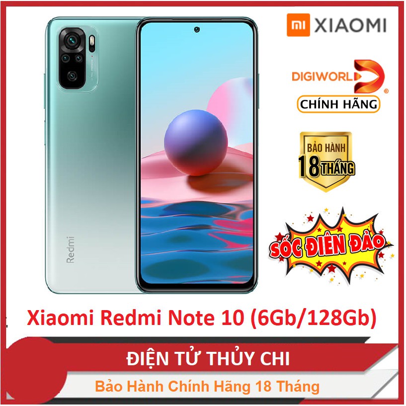 Điện thoại Xiaomi Redmi Note 10 (6GB/128GB) - Chính hãng Phân Phối của Digiworld chưa Active Mới 100% !